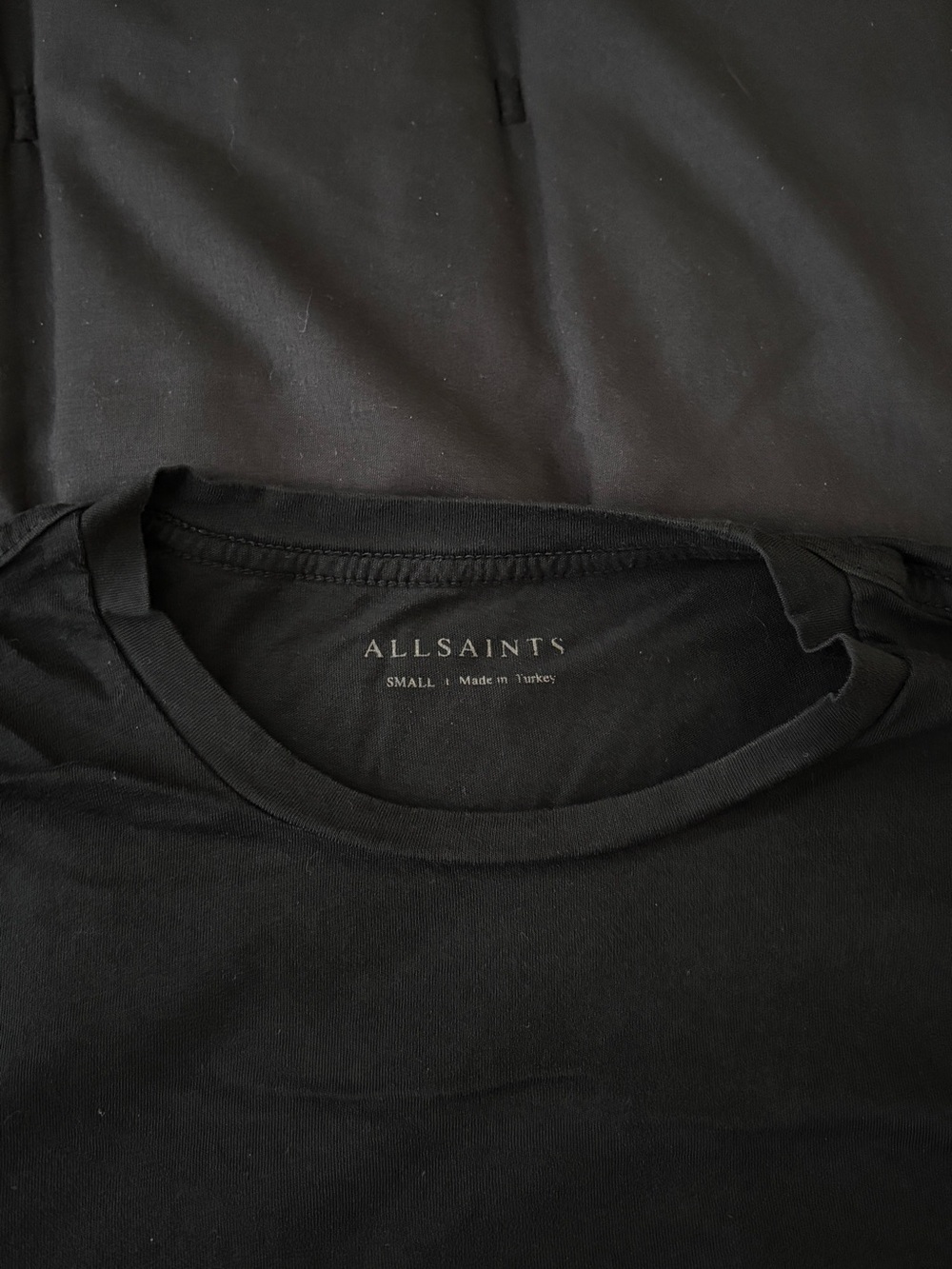 All Saints Black Short Sleeve Crewneck Tee with Silver Ram Logo - Picture 3 of 3